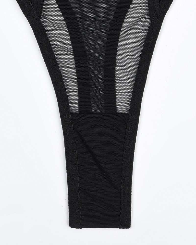 Sexy Stretch Mesh Splicing Boned Shaping Camisole Bodysuit