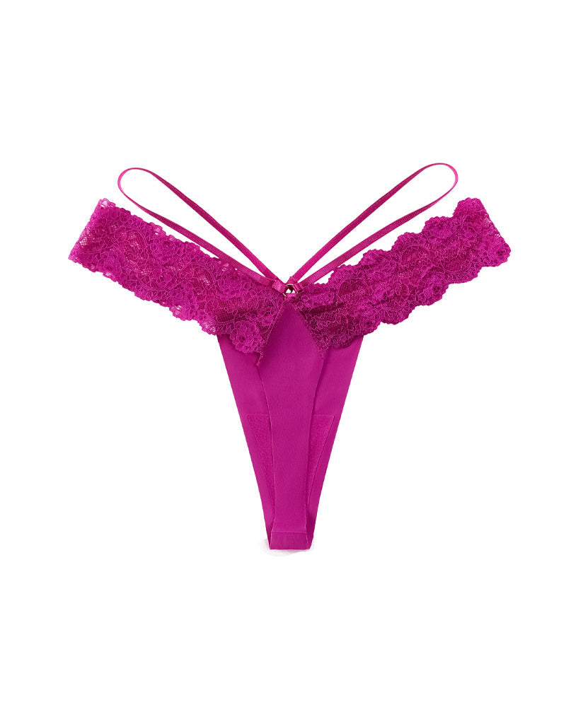 Sexy Double-strapped Lace Thong Panties