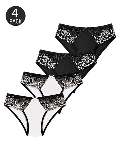 4/6-Pack Floral Lace Panties  Mixed Color Set
