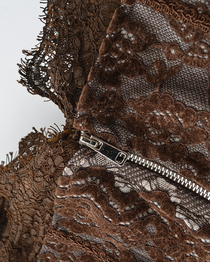 Sexy Boned Corset Lace Mesh Patchwork Cami Top