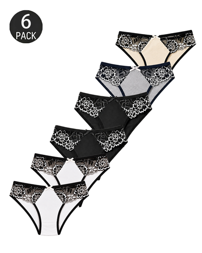 4/6-Pack Floral Lace Panties  Mixed Color Set