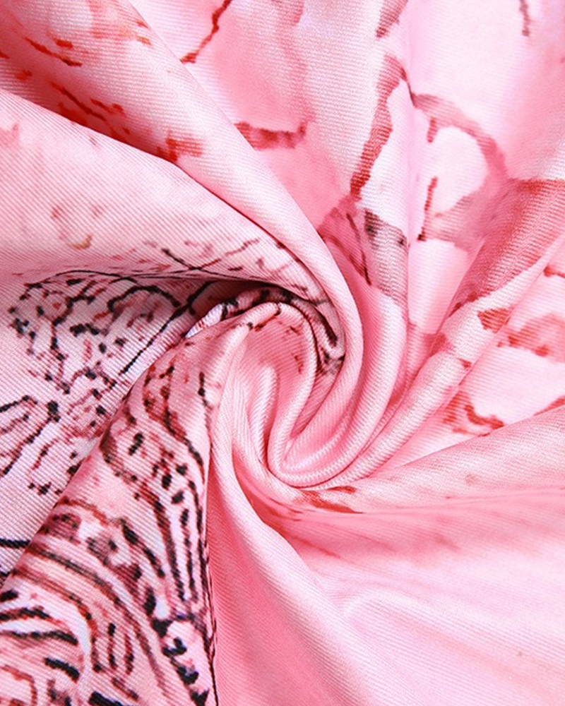 Sexy Halter Tie Backless Butterfly Detail Printed Bodycon Dress