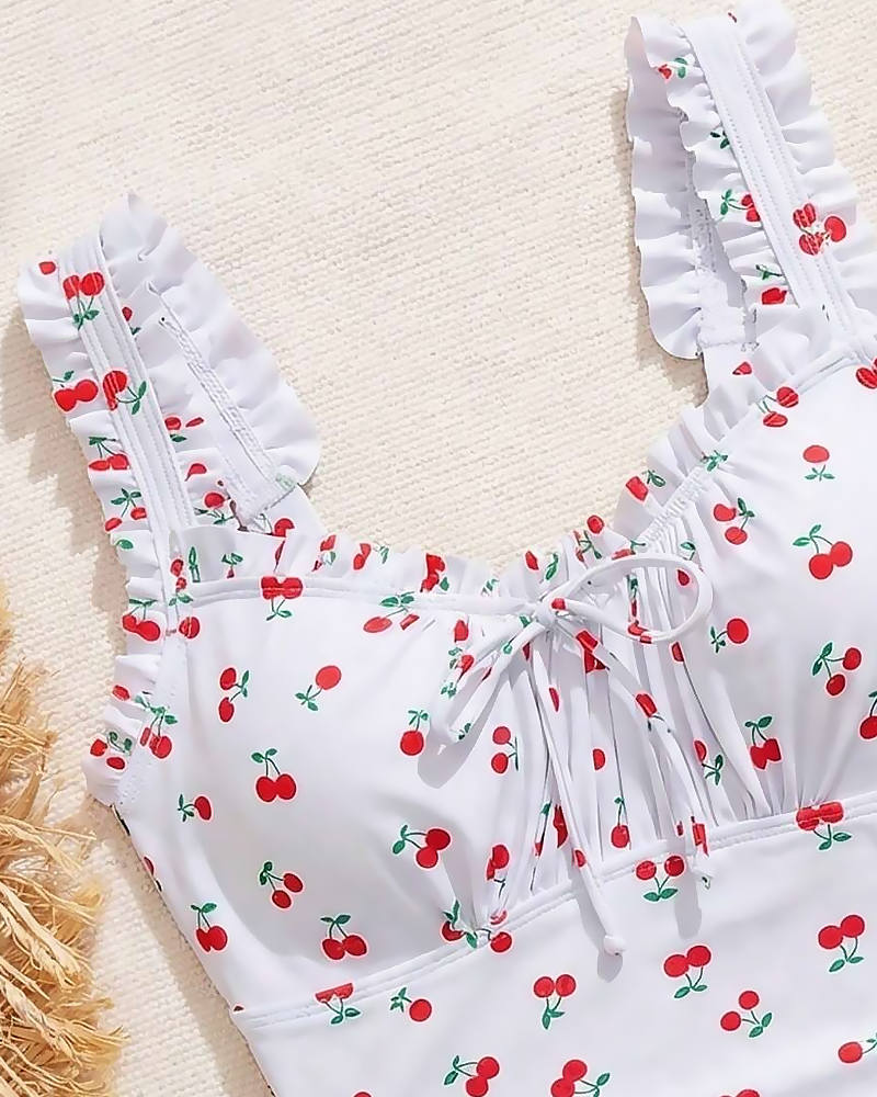 Printed Push-Up Backless Color-Block Vacation Bikini