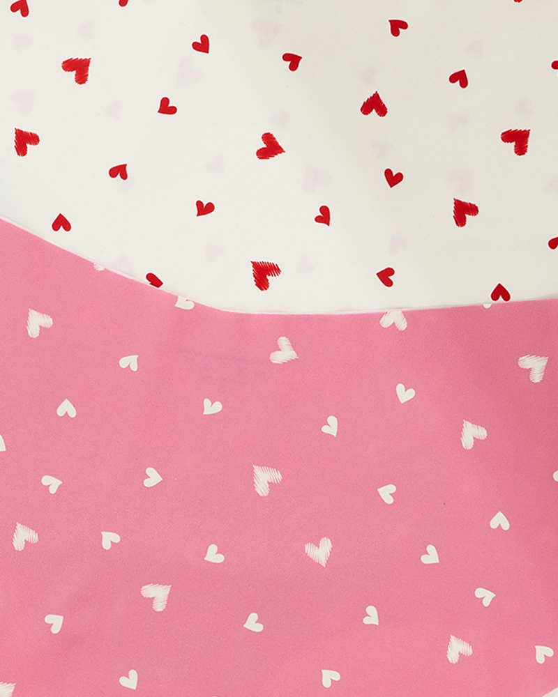 High-Waisted Heart Print Invisible Panties
