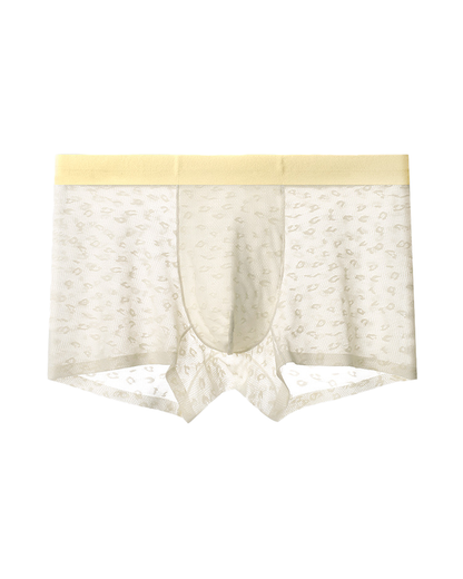 Men’s Seamless Leopard Print Ice Silk Boxer Briefs