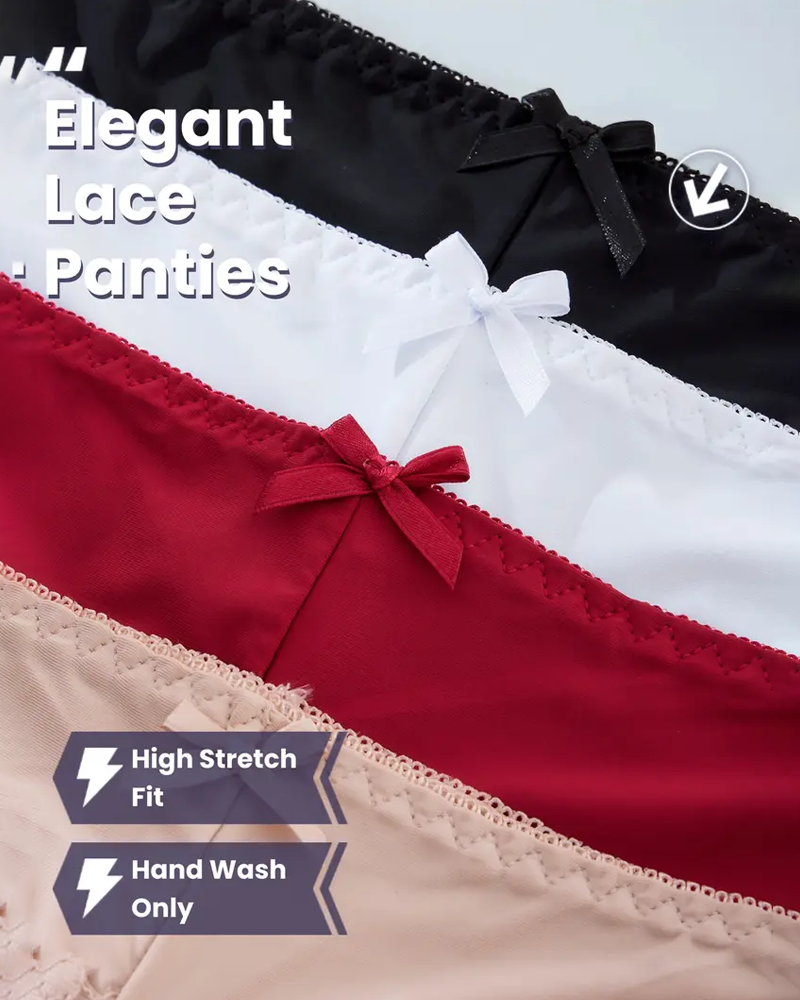 Sexy Hollow-Out Lace Mid-Rise Breathable Boyshorts