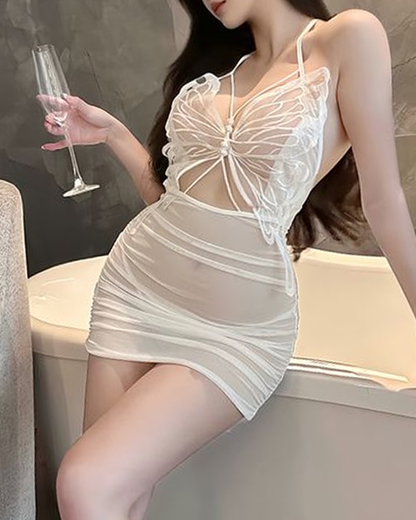 Sexy Sheer Beaded Butterfly Bodycon Nightgowns