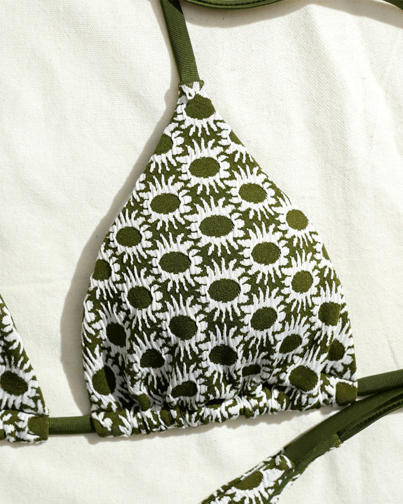 Sunflower Print Two-Piece Bikini Set