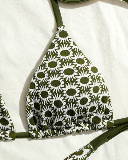Sunflower Print Two-Piece Bikini Set