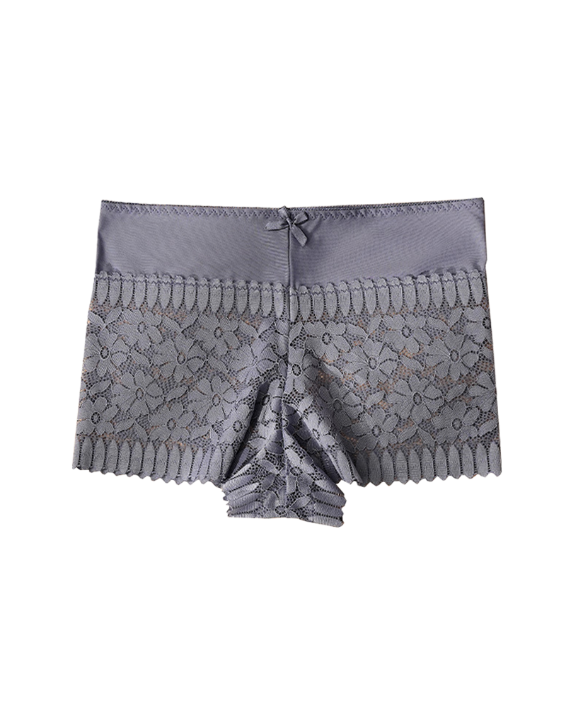 Sexy Hollow-Out Lace Mid-Rise Breathable Boyshorts