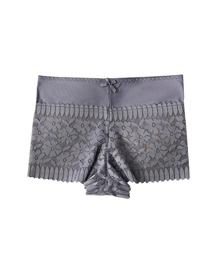 Sexy Hollow-Out Lace Mid-Rise Breathable Boyshorts