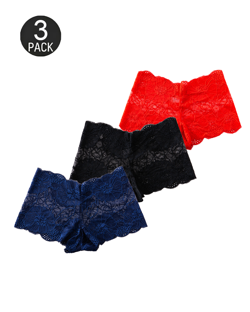 Sexy Low-Rise Lace Seamless Panties with Cotton Crotch