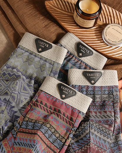 Ethnic Style Comfortable Mid-Rise Cotton Boxer Briefs