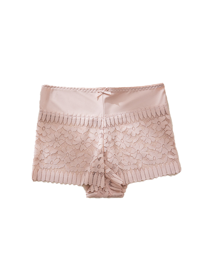 Sexy Hollow-Out Lace Mid-Rise Breathable Boyshorts