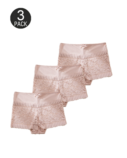 Sexy Hollow-Out Lace Mid-Rise Breathable Boyshorts