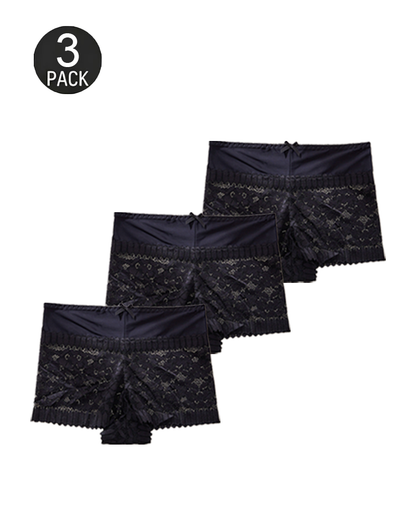 Sexy Hollow-Out Lace Mid-Rise Breathable Boyshorts