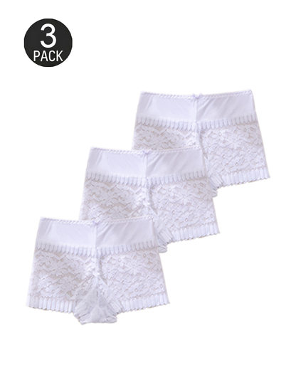 Sexy Hollow-Out Lace Mid-Rise Breathable Boyshorts