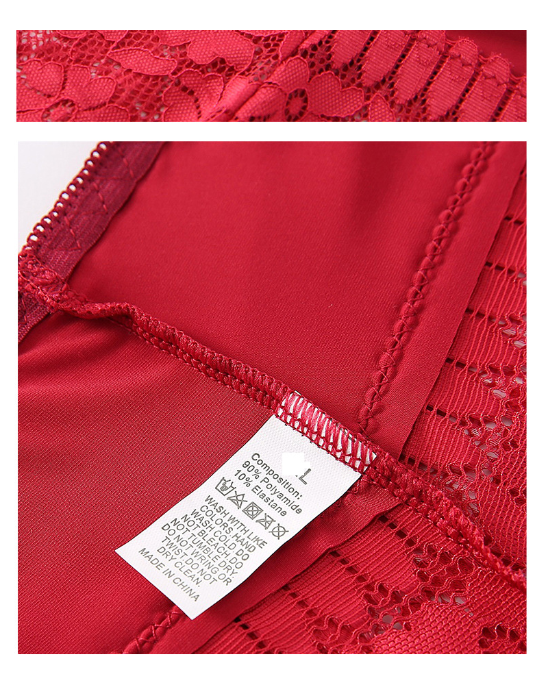 Sexy Hollow-Out Lace Mid-Rise Breathable Boyshorts