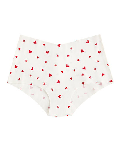 High-Waisted Heart Print Invisible Panties