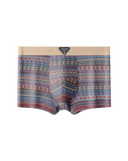 Ethnic Style Comfortable Mid-Rise Cotton Boxer Briefs
