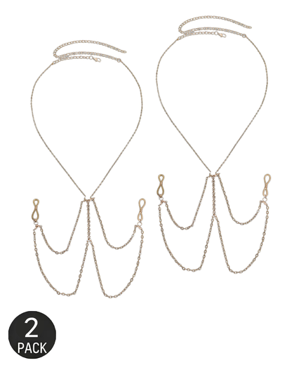 Sexy Rhinestone Metal Chain Nipple Clamps Body Chain