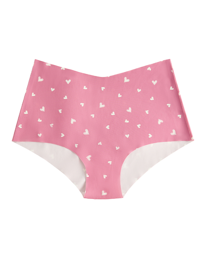High-Waisted Heart Print Invisible Panties