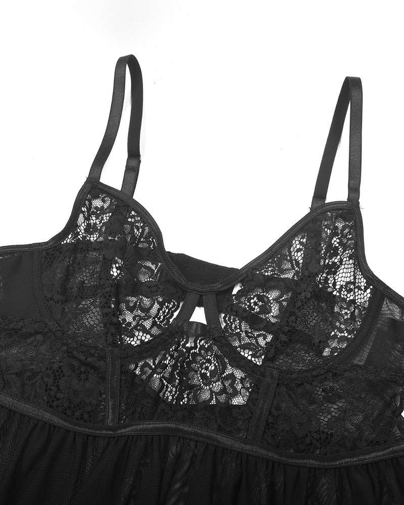 Sexy Ultra-Thin Lace Mesh Lingerie