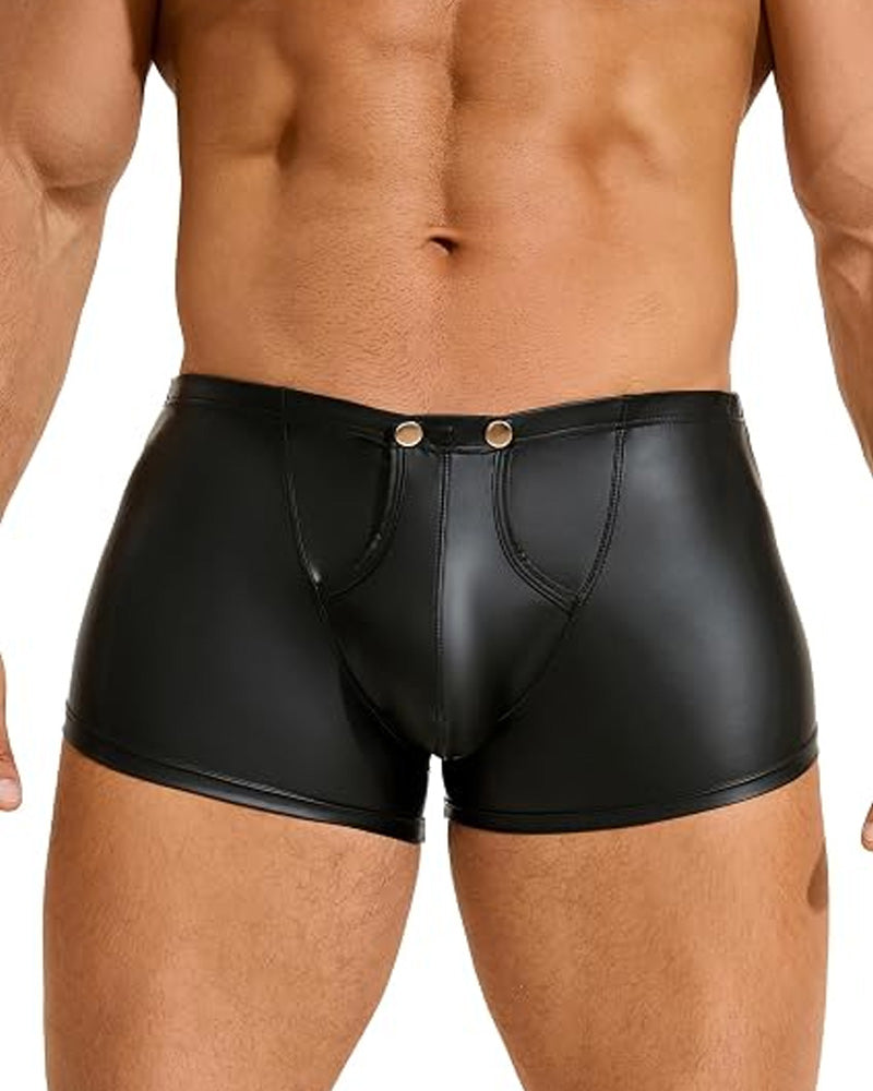 Men's PU Leather Sexy Boxer Briefs