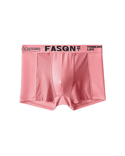 Comfortable Ice Silk Solid Color Breathable Mesh Boxer Briefs
