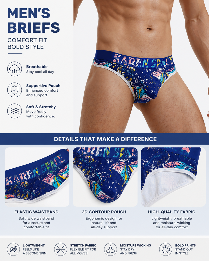 3-Pack Men's Breathable Printed Ice Silk Mesh Thongs