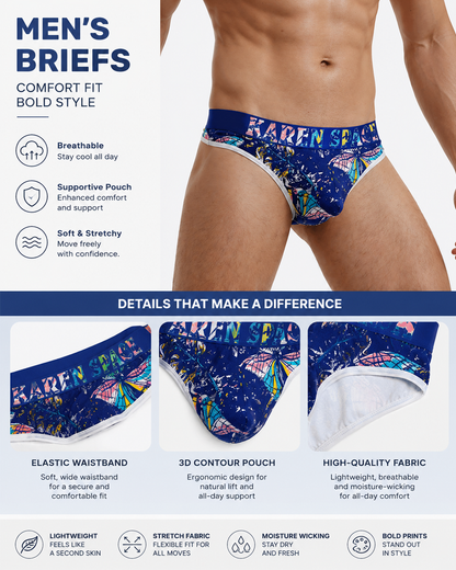 3-Pack Men's Breathable Printed Ice Silk Mesh Thongs