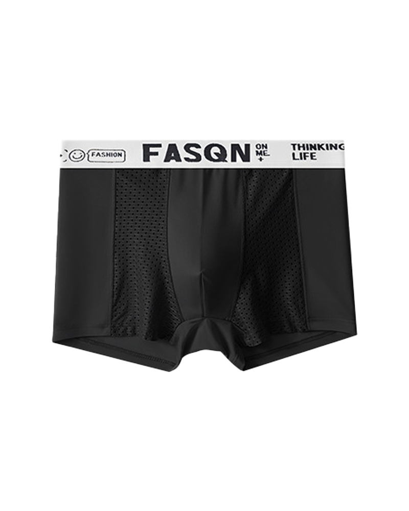 Comfortable Ice Silk Solid Color Breathable Mesh Boxer Briefs