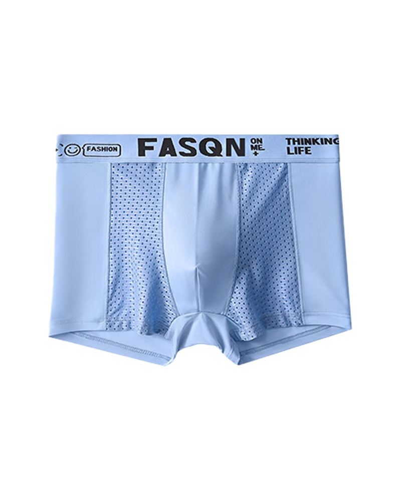 Comfortable Ice Silk Solid Color Breathable Mesh Boxer Briefs