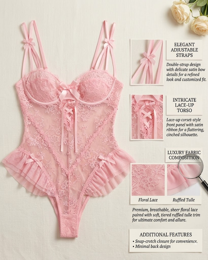 Seductive Lace Cut-Out Bodysuit
