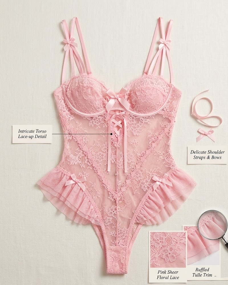 Seductive Lace Cut-Out Bodysuit