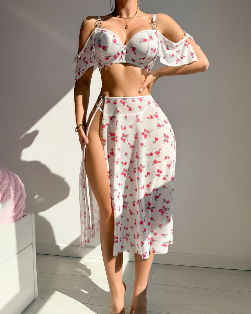 Sexy Cut-Out Mesh Lingerie Set