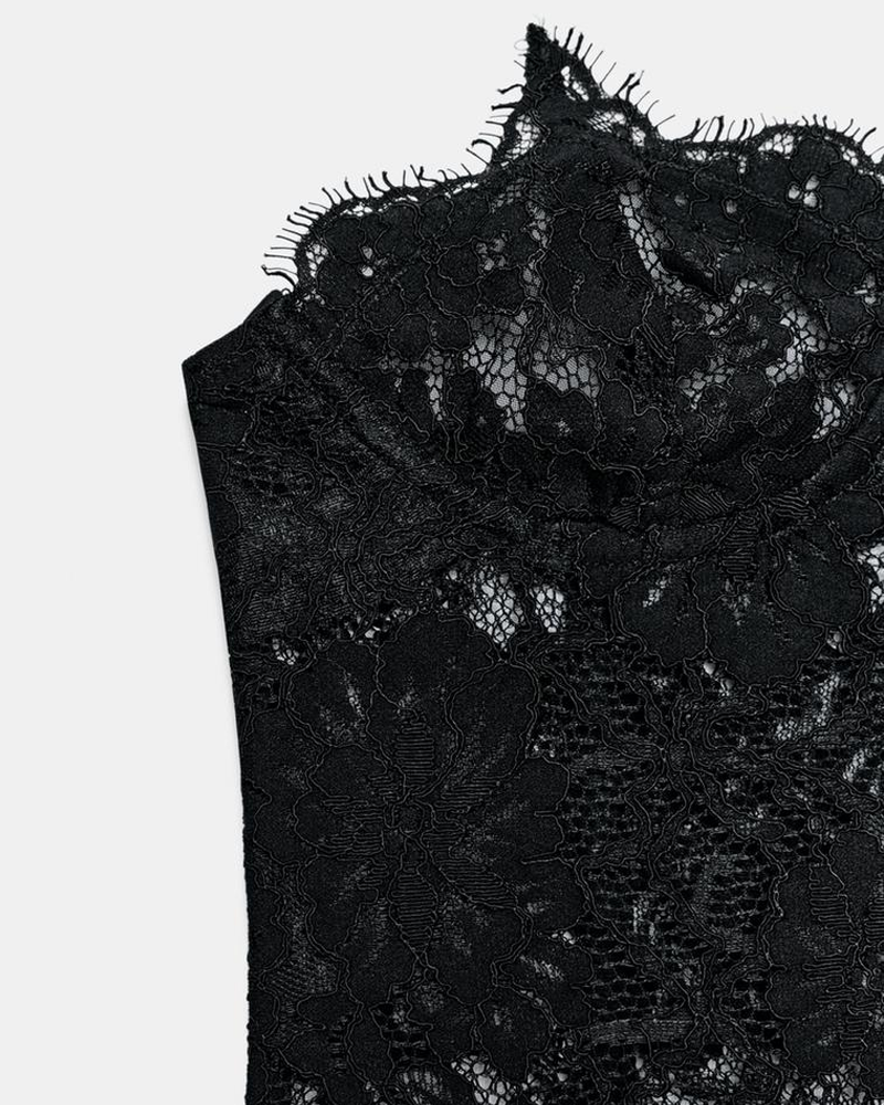 Lace Patchwork Slim Fit Backless Tube Top Camisole Vest