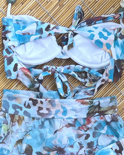Sexy Summer Printed Backless Cutout Bodycon Swim Dress