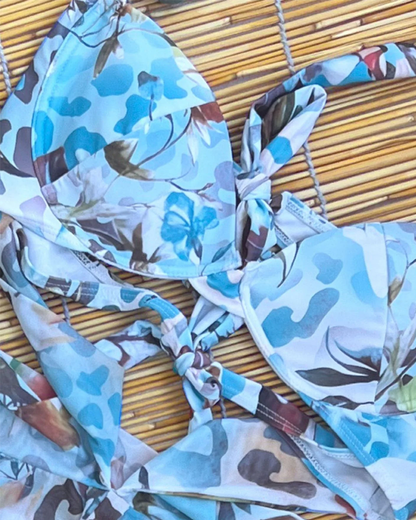 Sexy Summer Printed Backless Cutout Bodycon Swim Dress