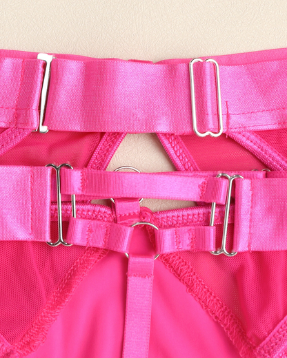 Fashionable Cut-Out See-Through Mesh Lingerie Set
