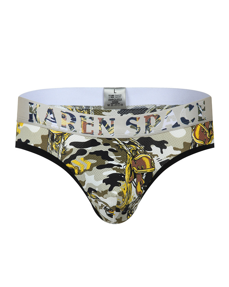 3-Pack Men's Breathable Printed Ice Silk Mesh Thongs