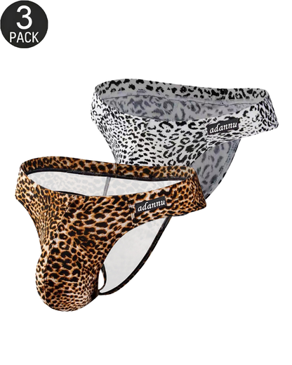 2-Pack Sexy Men's High-Cut Low-Rise Thongs