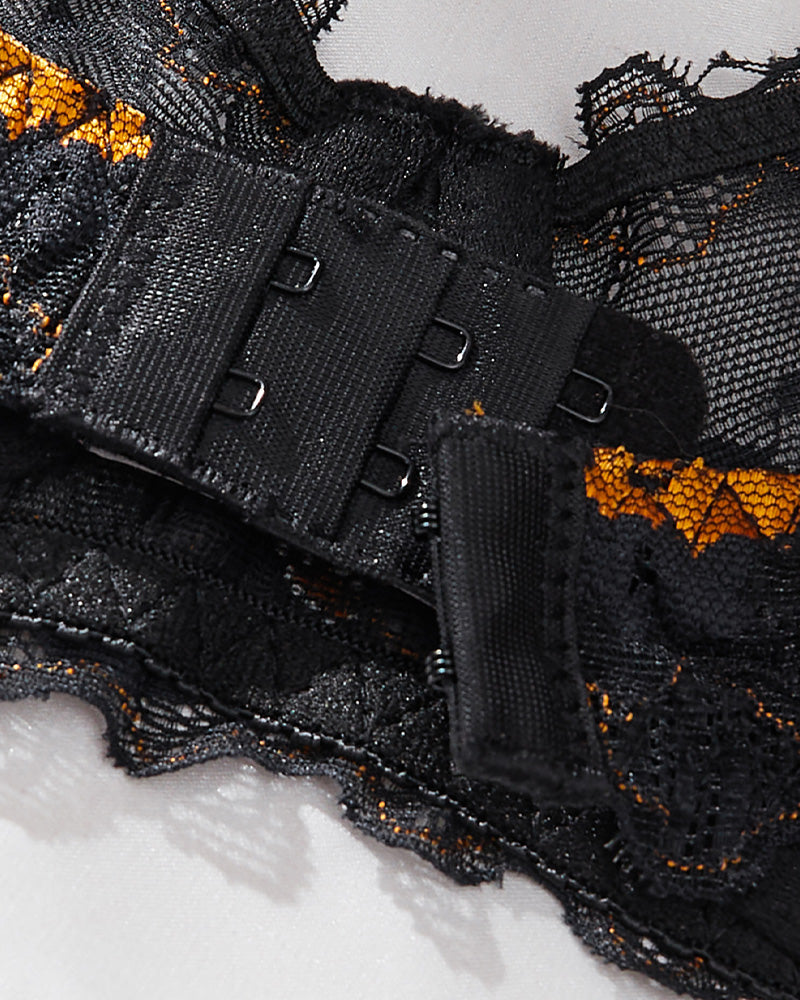 Halloween Sexy Pumpkin Pattern Lingerie Set