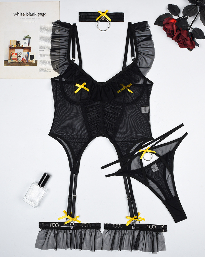 Sexy Stretch Mesh Splicing Boned Shaping Camisole Bodysuit
