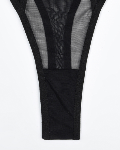 Sexy Stretch Mesh Splicing Boned Shaping Camisole Bodysuit