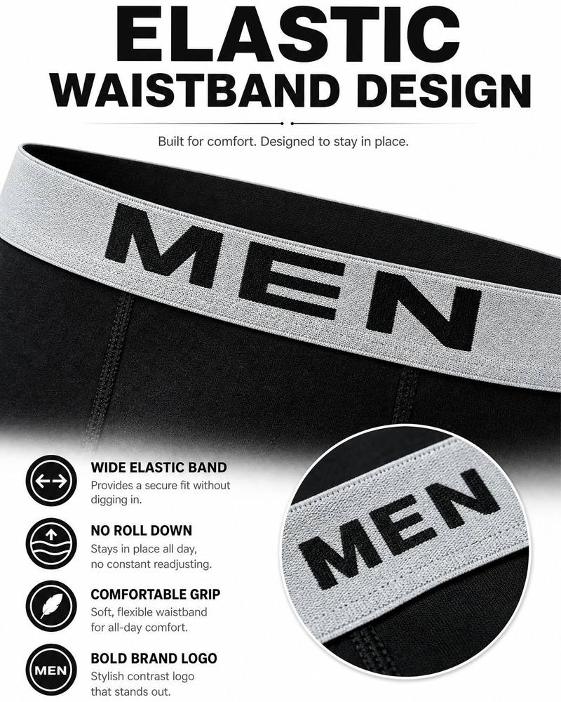 4 Packs Men's Fashion Ice Silk Sports Boxer Briefs