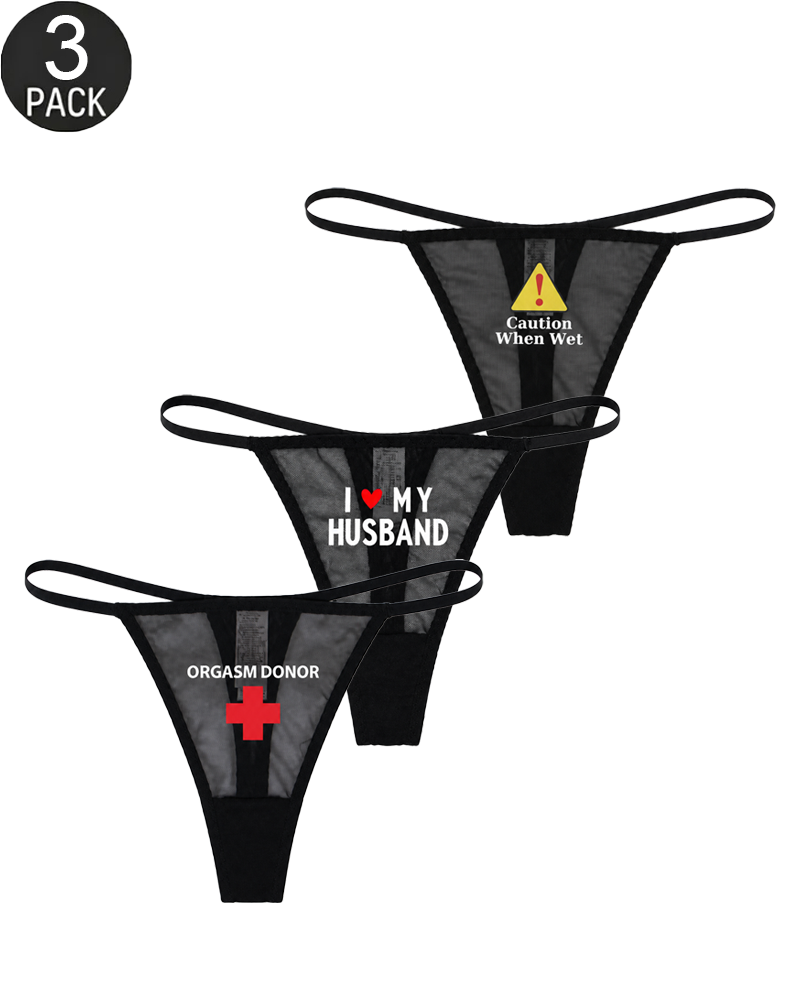 3-Pack Low-Rise String Thong Panties – Solid & Mixed Print Sets