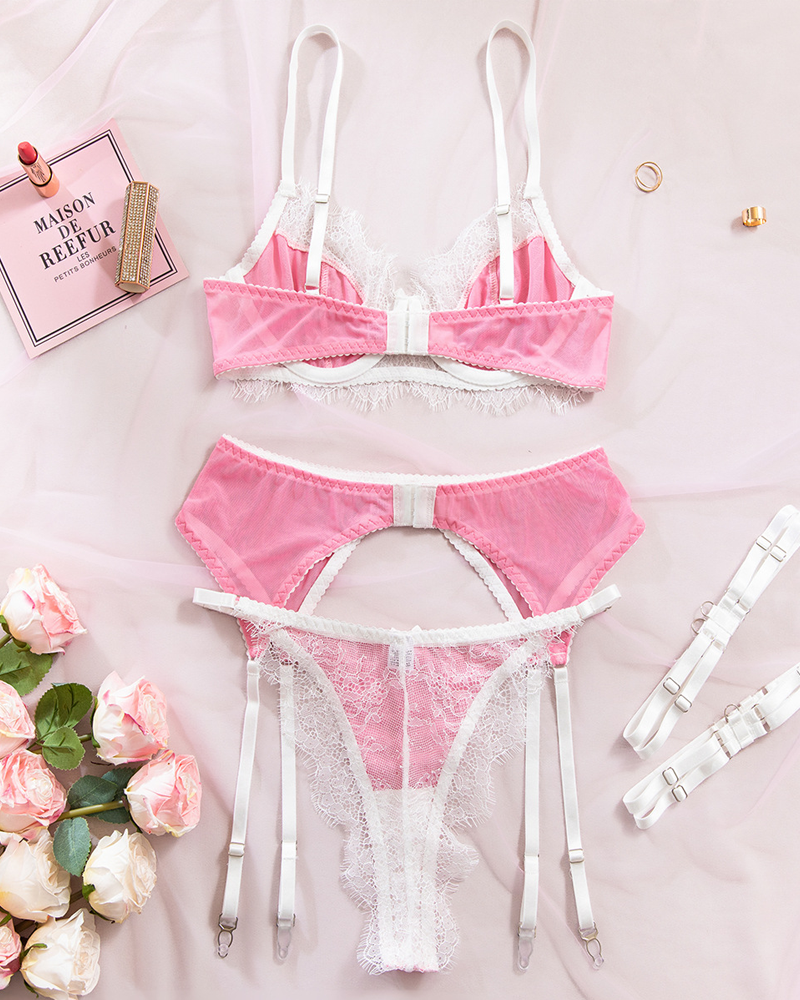 Sexy Lace Cut-Out Lingerie Set