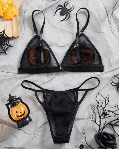 Halloween Sexy Pumpkin Demon Cosplay Lingerie Set