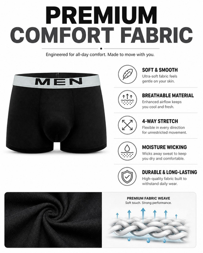 4 Packs Men's Fashion Ice Silk Sports Boxer Briefs